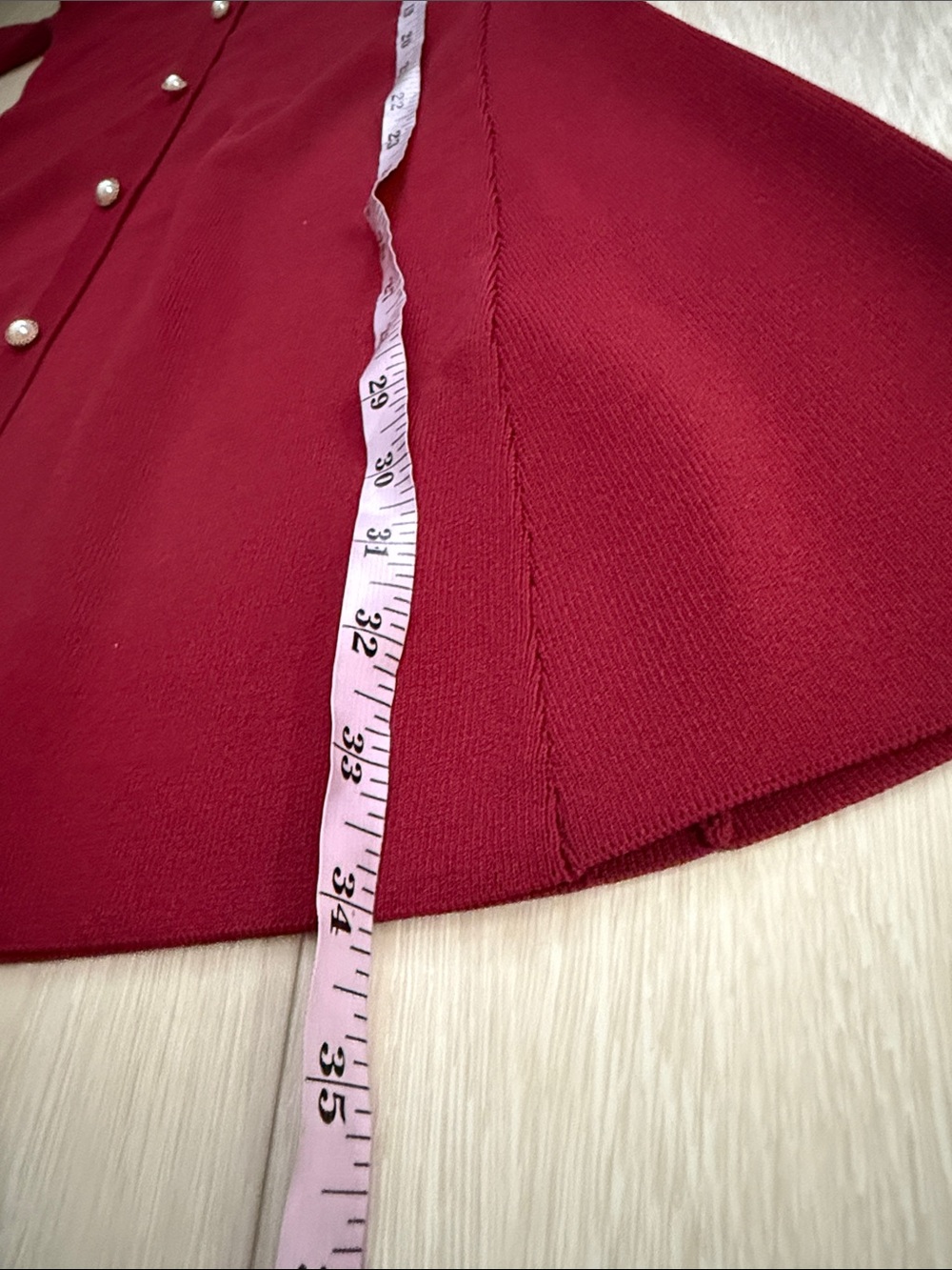 Wayf Burgundy Long-Sleeve A-Line Dress with White Faux-Fur Collar - Picture 7 of 9